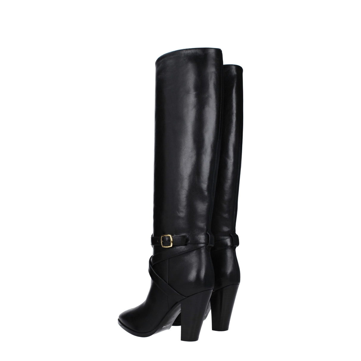 Celine Black Leather High Heel Boots