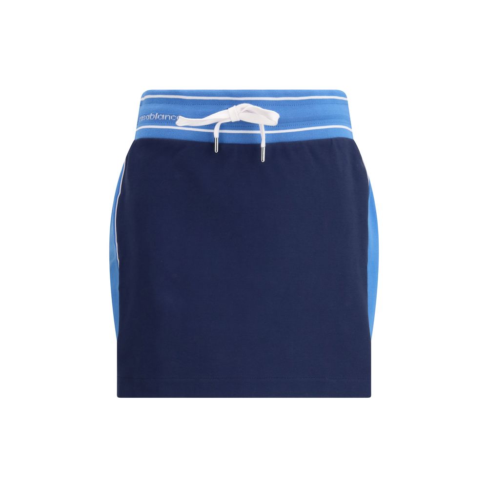 Casablanca Blue Cotton Mini Skirt