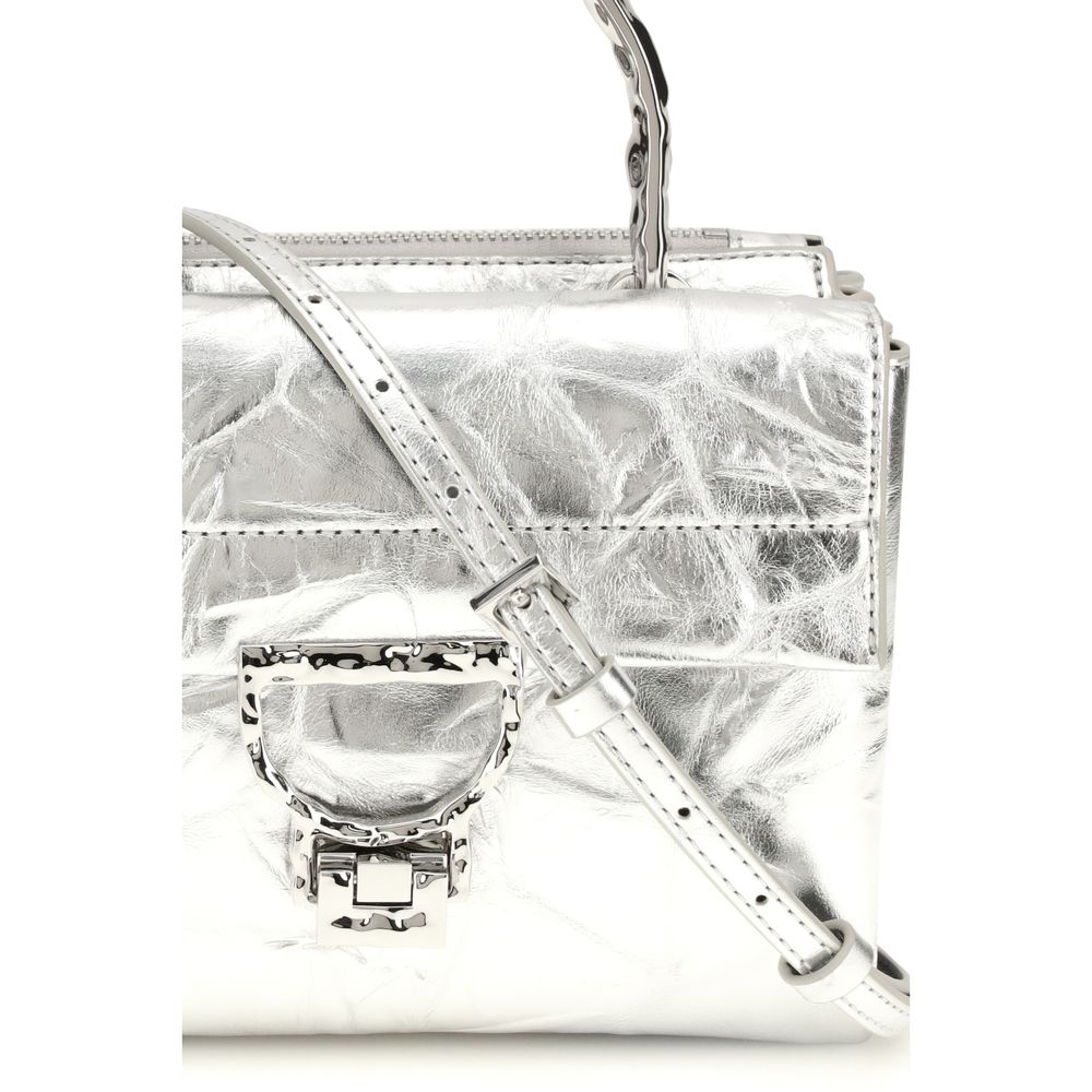 Coccinelle Silver Calf Leather Bos Taurus Handbag