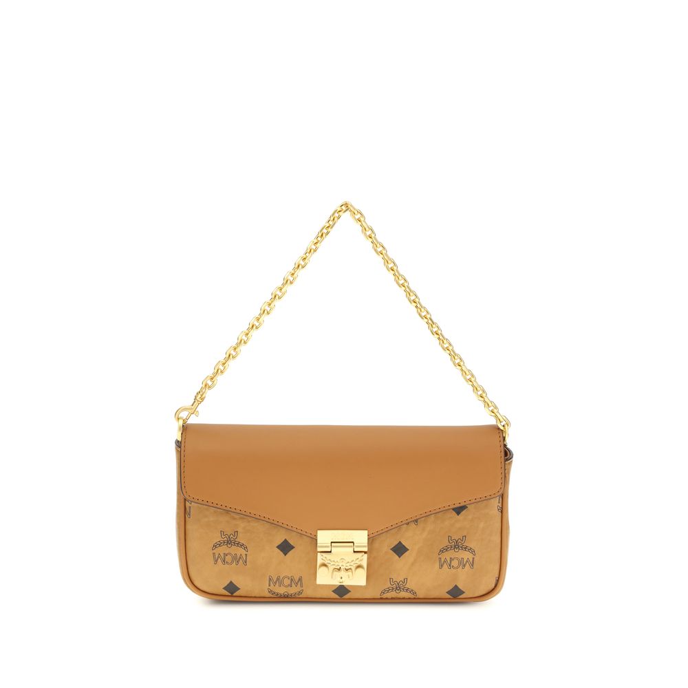MCM Beige Fabric Shoulder Bag