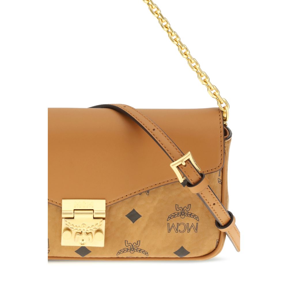 MCM Beige Fabric Shoulder Bag
