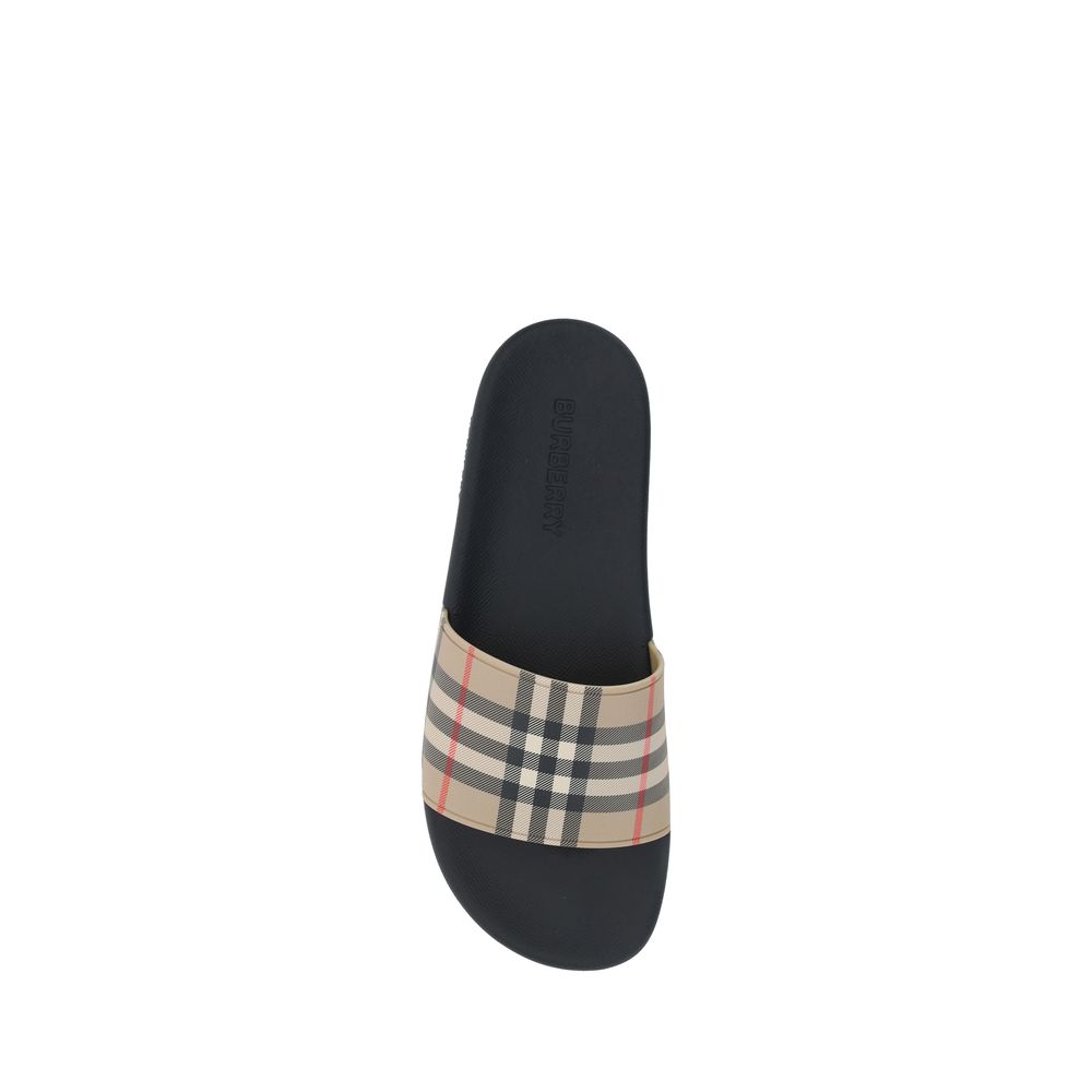 Burberry Brown Rubber Flat Sandals