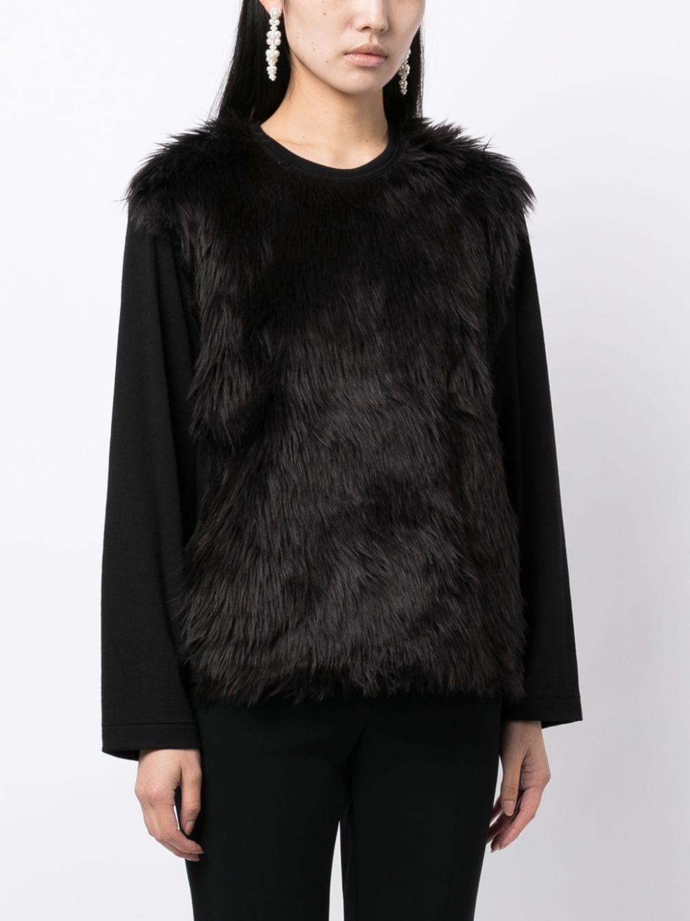 Comme Des Garcons Fur-detailing long-sleeve T-shirt