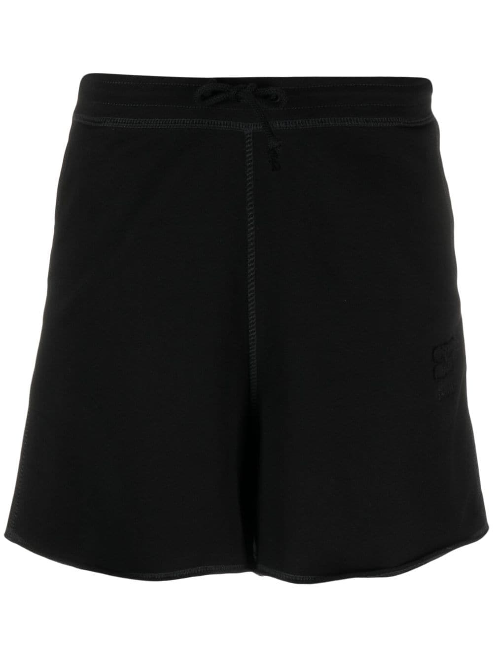 Ganni logo-patch shorts