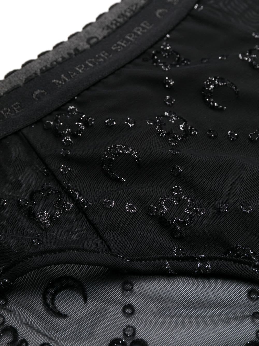 Marine Serre Mesh briefs with flocked monogram