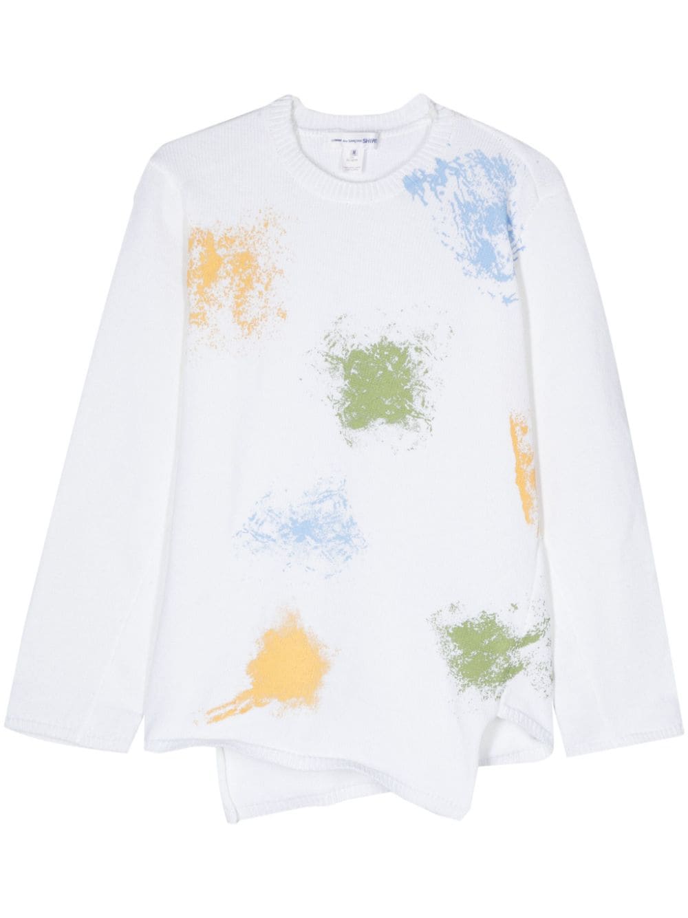 Comme Des Garcons Spray-paint-effect asymmetric jumper