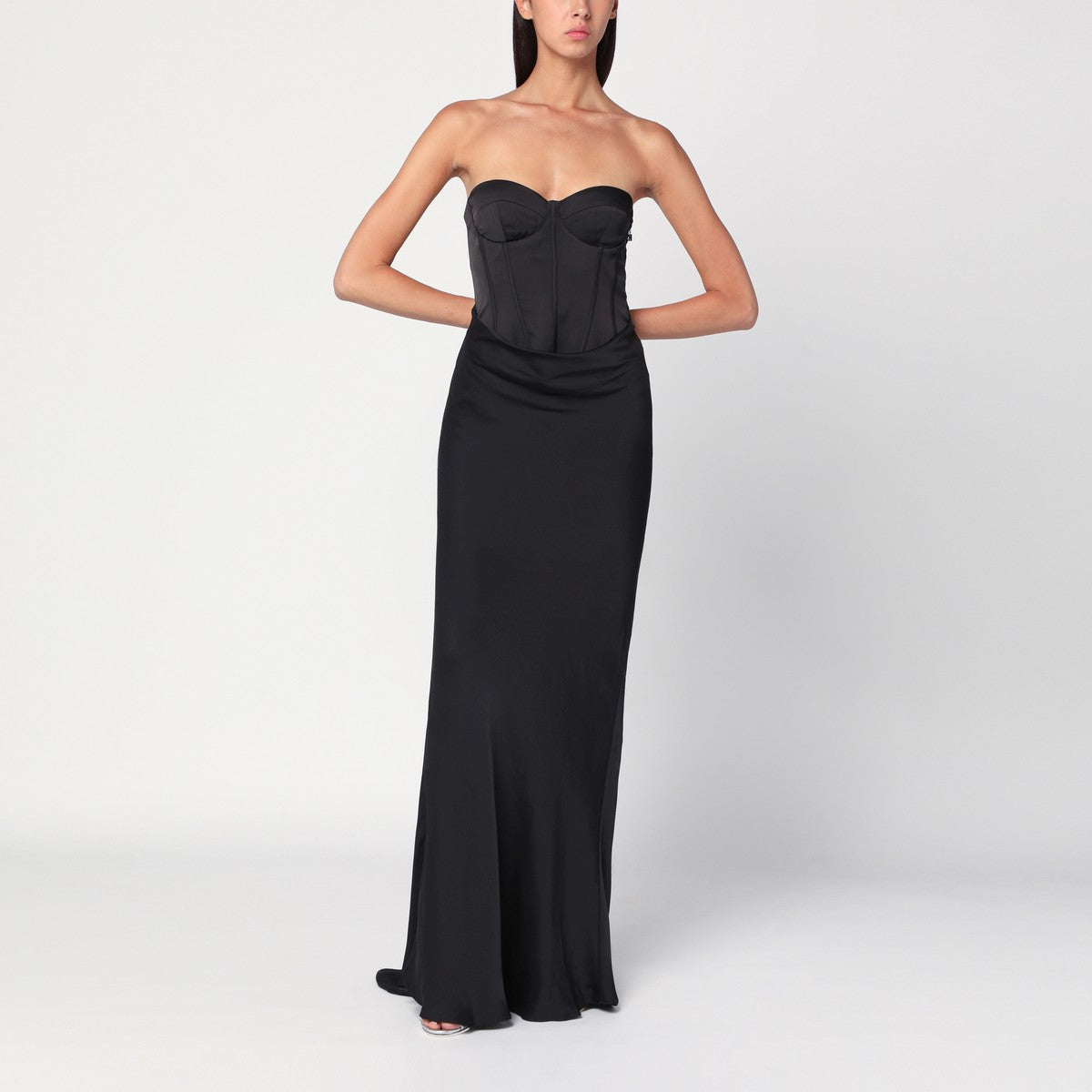 ROTATE Birger Christensen Long dress with black corset