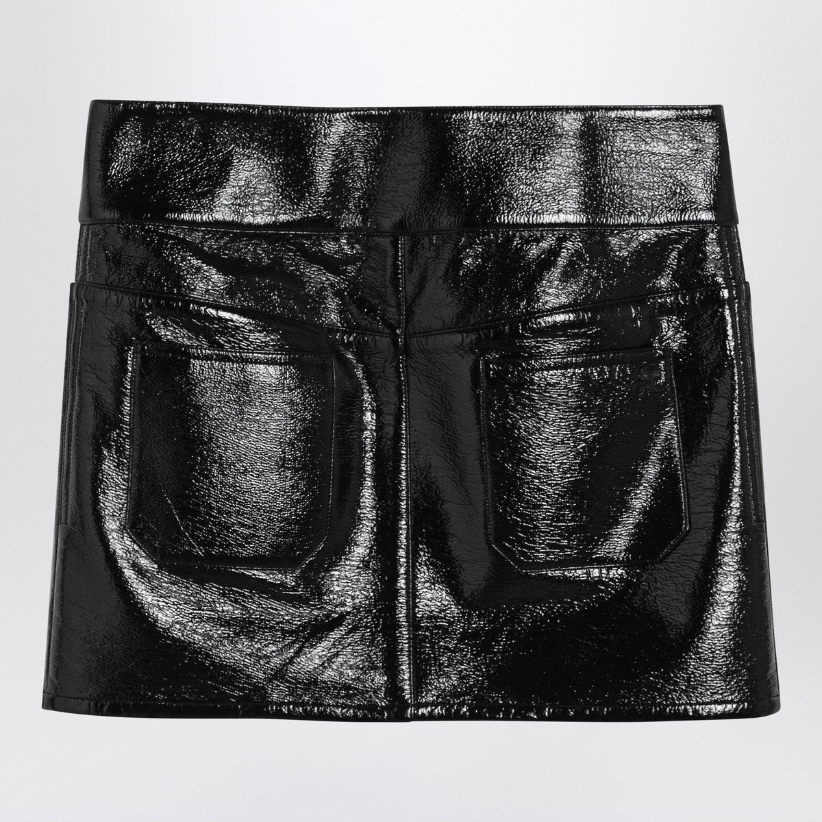 Courreges Courrèges Black Belted Vinyl Mini Skirt