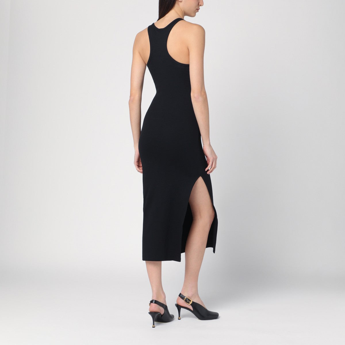 Courreges Courrèges Black ribbed midi dress