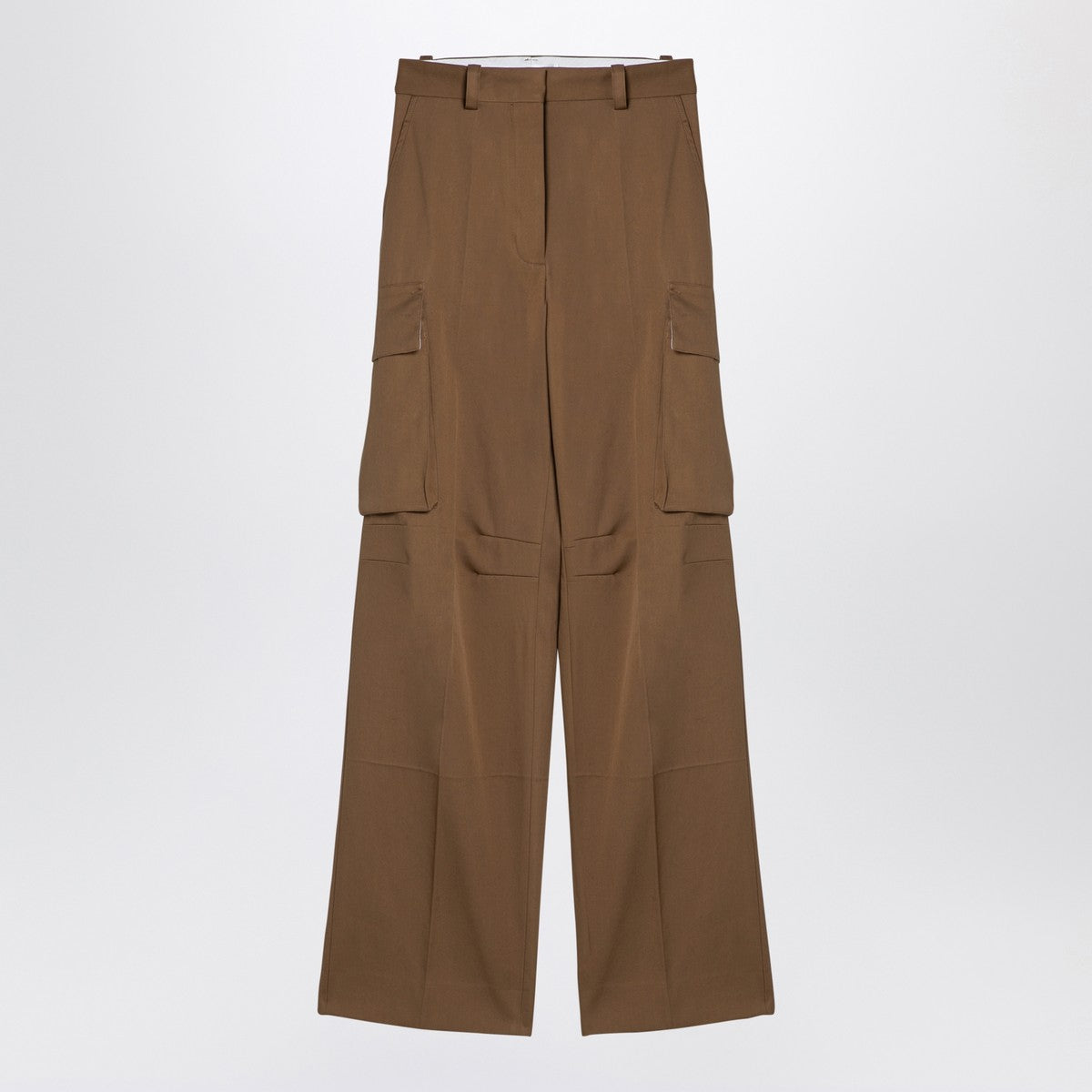 Victoria Beckham Tobacco-coloured cotton cargo trousers