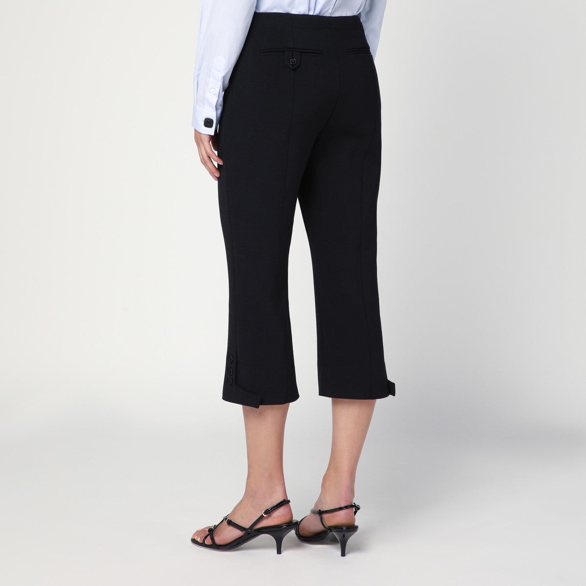 Victoria Beckham Cropped black trousers in wool blend