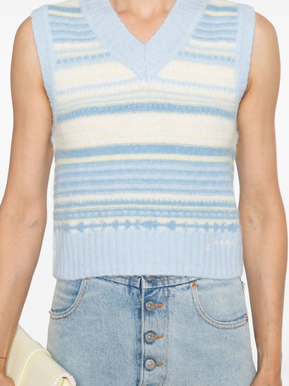 Ganni Striped sleeveless top