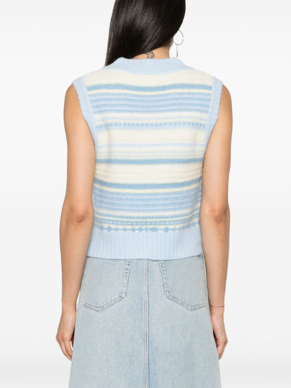 Ganni Striped sleeveless top