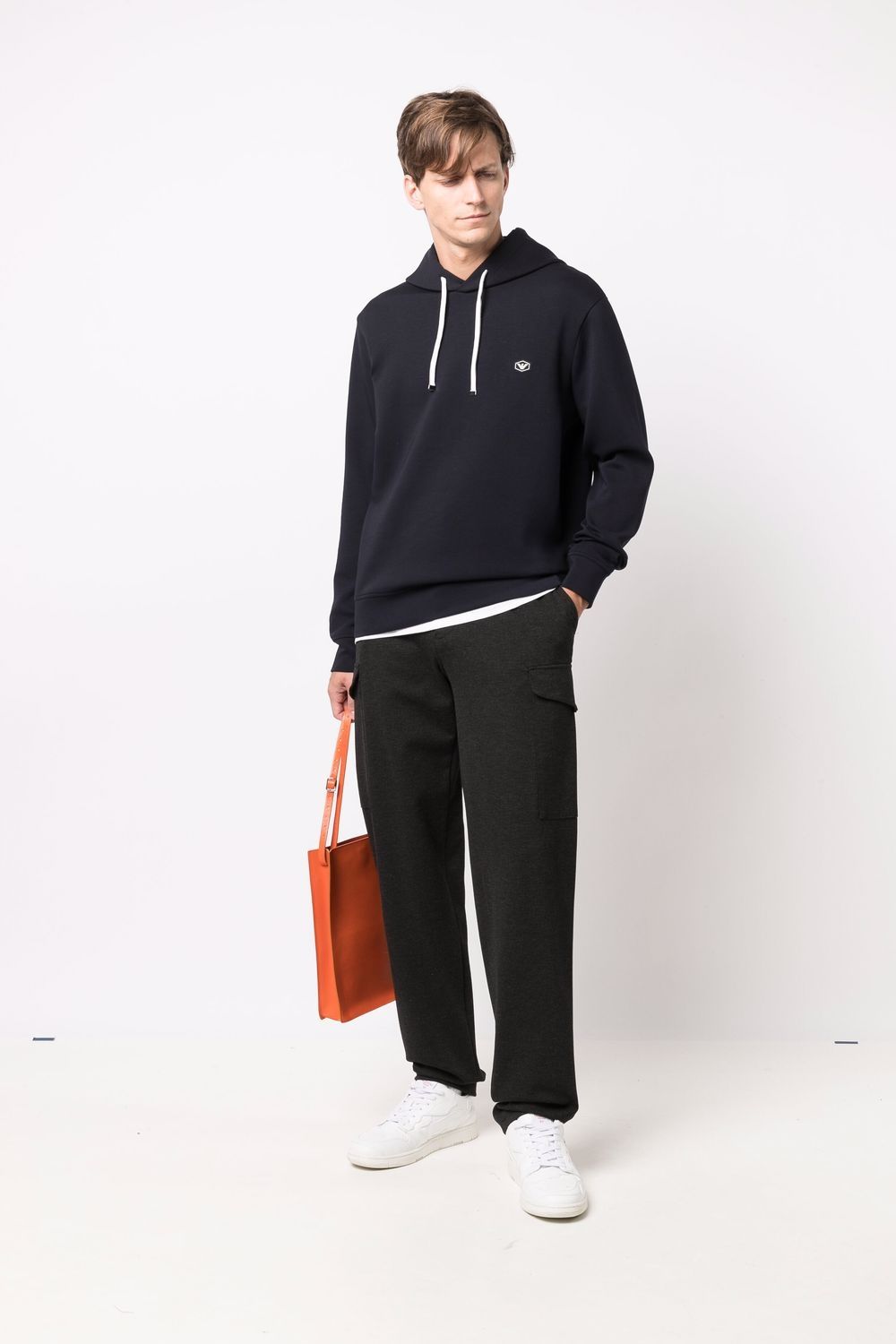 Emporio Armani long-sleeved Logo Patch Hoodie