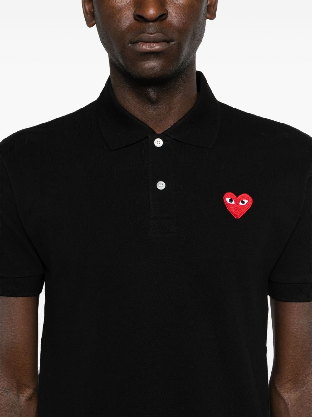 Comme Des Garcons Heart-patch polo shirt