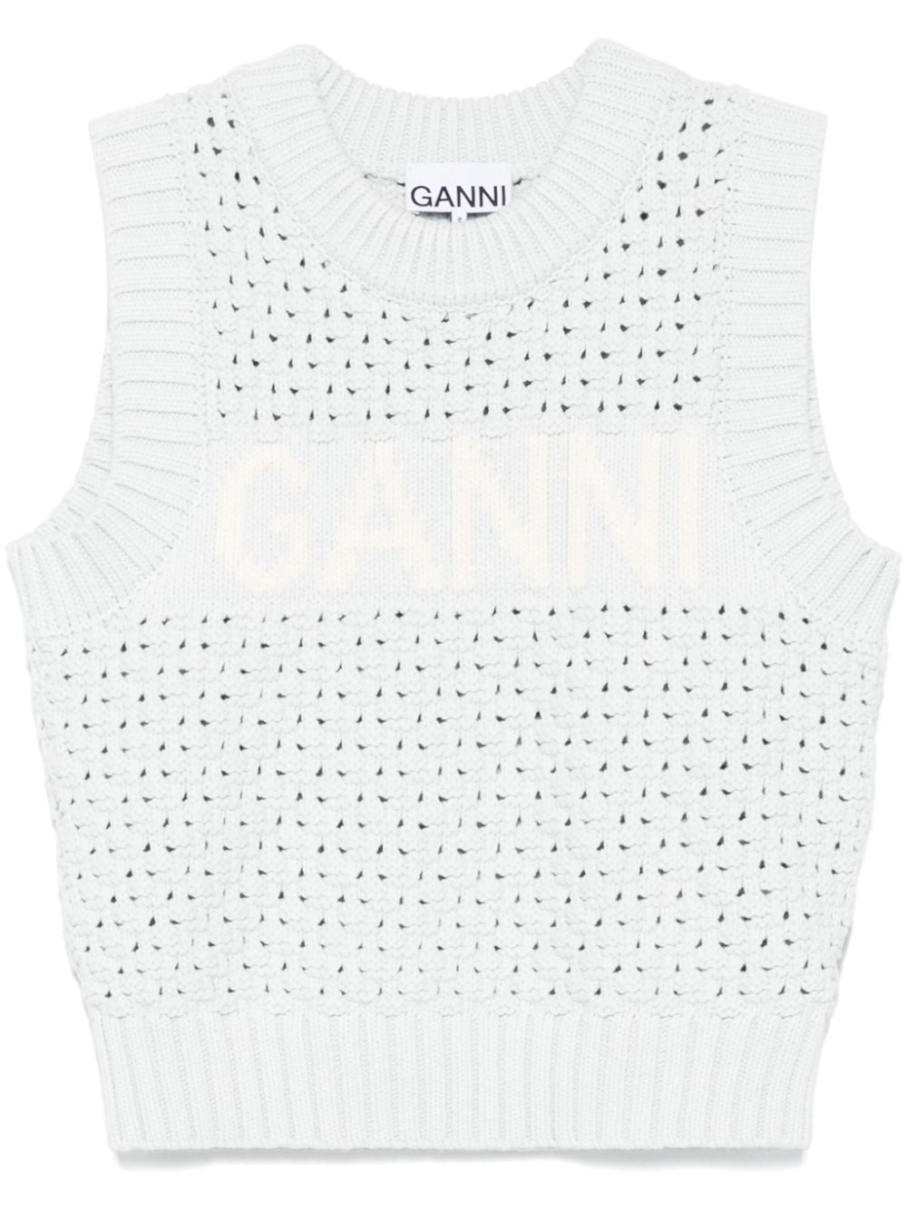 Ganni Openwork cotton vest
