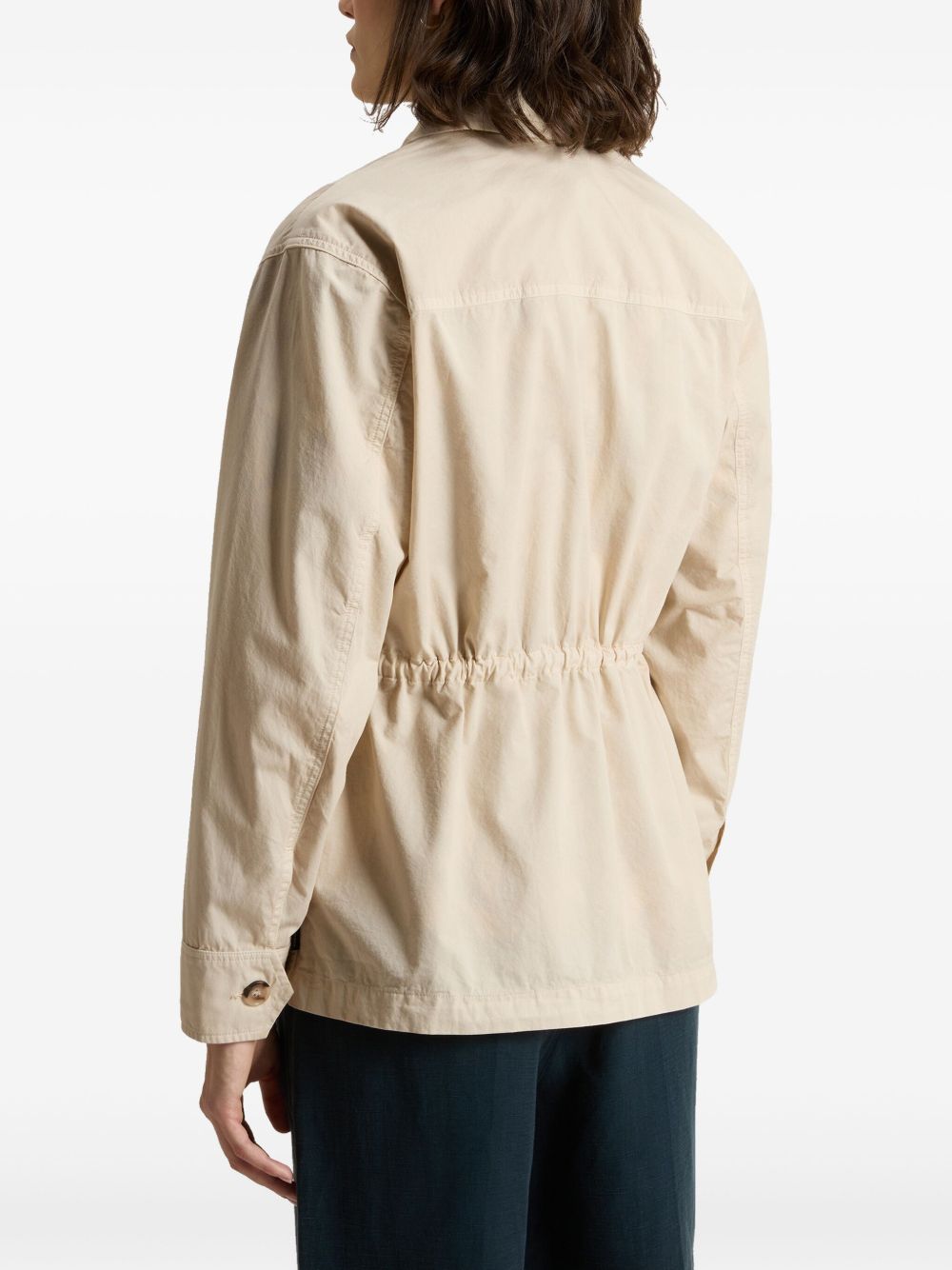 Woolrich Garment-Dyed Pure Cotton Overshirt beige