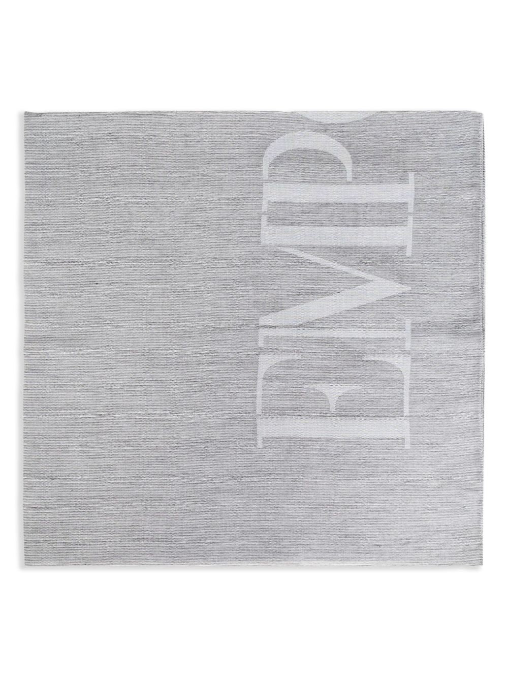 Emporio Armani Logo cotton blend scarf