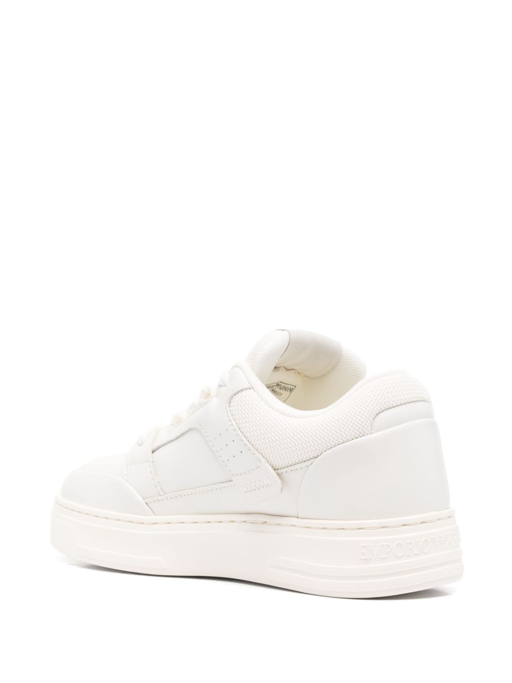 EMPORIO ARMANI EXCLUSIVE Emporio Armani Leather and mesh sneakers with contrasting details