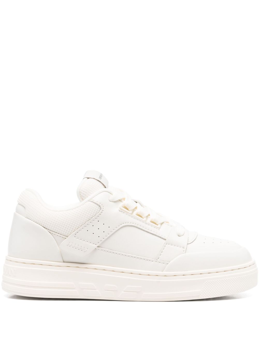 EMPORIO ARMANI EXCLUSIVE Emporio Armani Leather and mesh sneakers with contrasting details