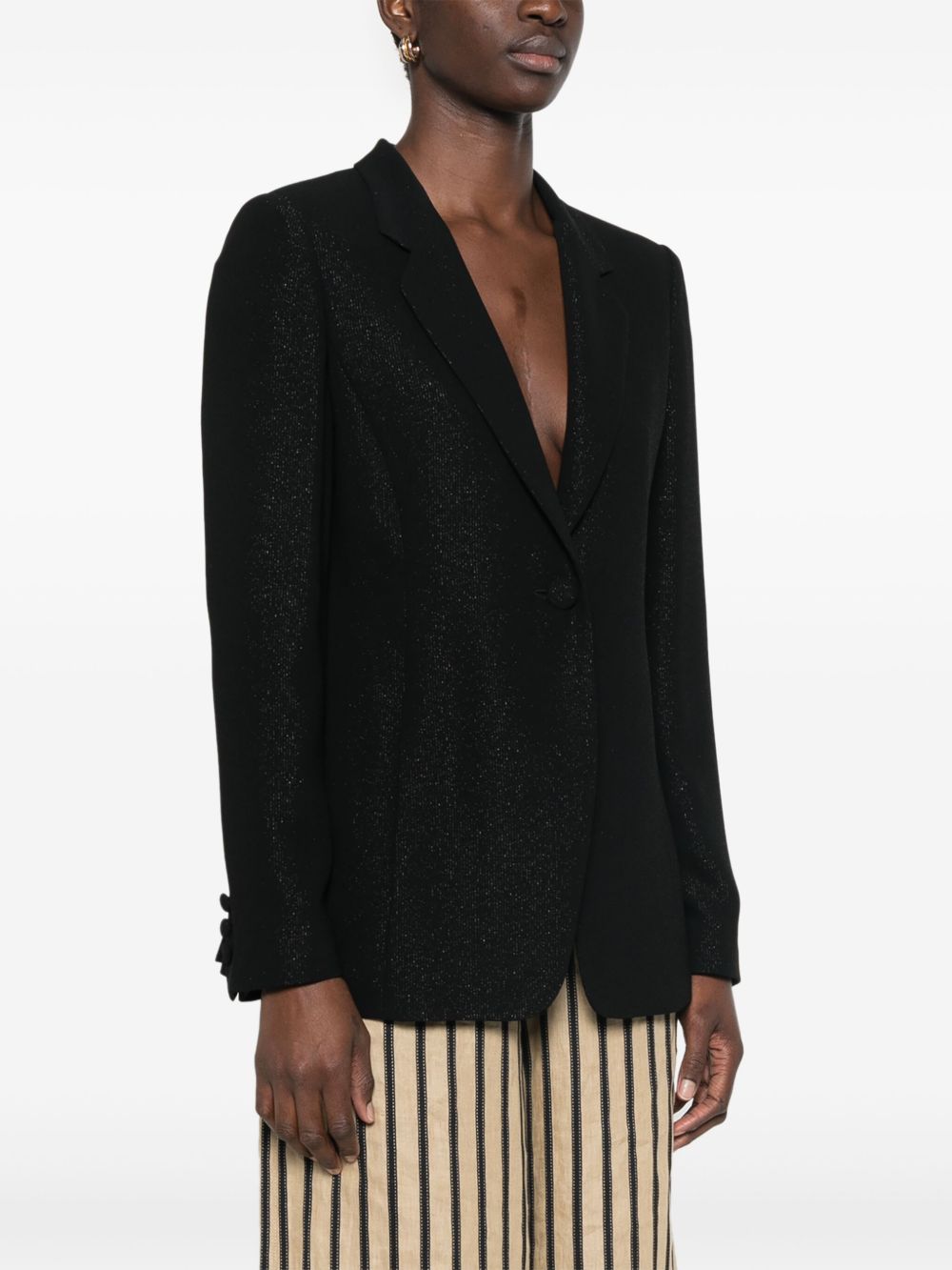 Emporio Armani lurex-detail crepe blazer
