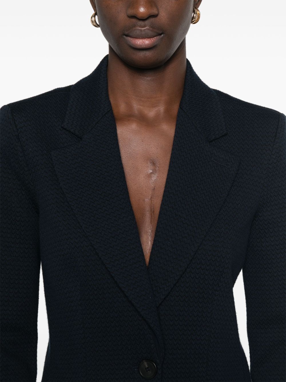 Emporio Armani Icon single-breasted blazer in an embossed jacquard knit jersey