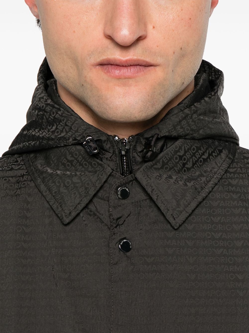 Emporio Armani Blouson with internal nylon bib jacquard all-over lettering