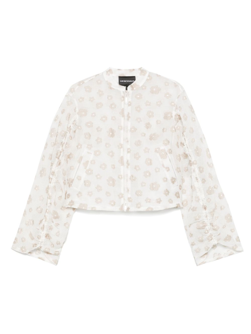 Emporio Armani Fil coupé fabric blouson with all-over floral motif