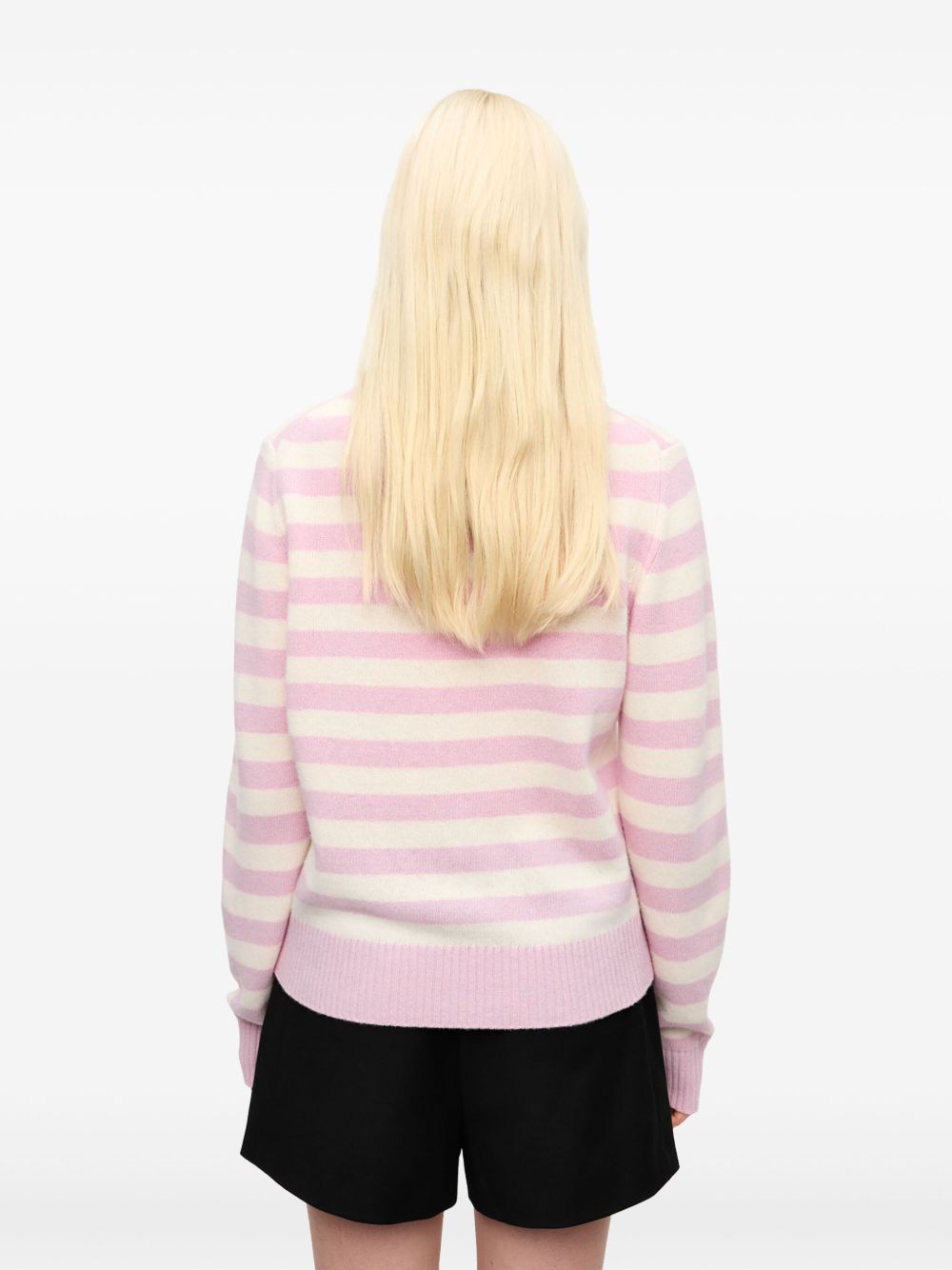 Ganni Striped Graphic Wool Bunny Jumper