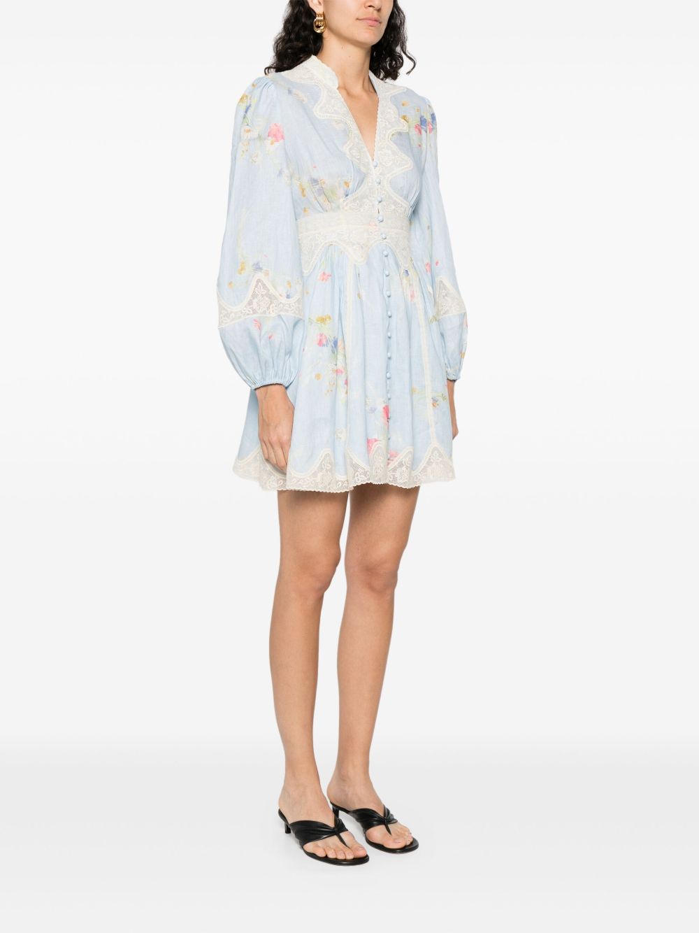 Zimmermann Lucky plunging lace mini dress