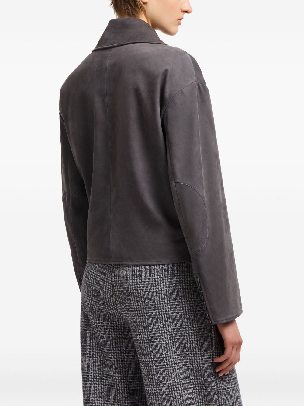 Emporio Armani Icon Nubuck Calfskin Biker Jacket