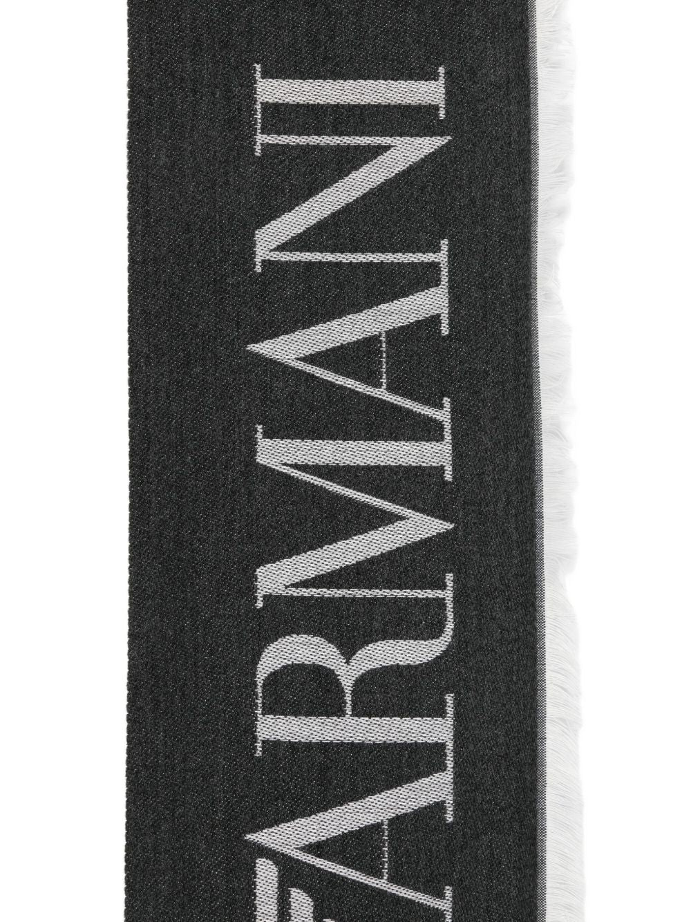 Emporio Armani logo detail Striped stole