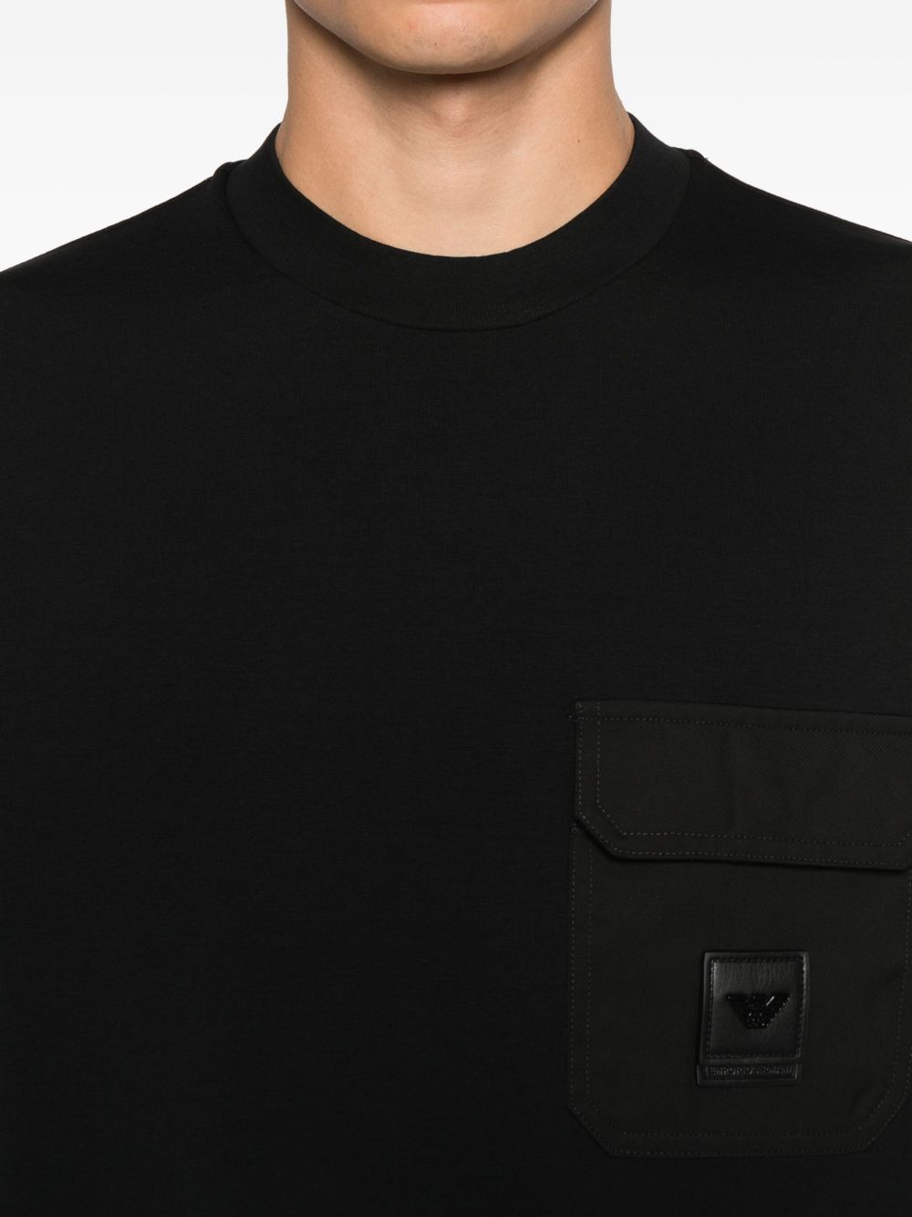 Emporio Armani Double jersey sweatshirt with pocket and ASV logo patch