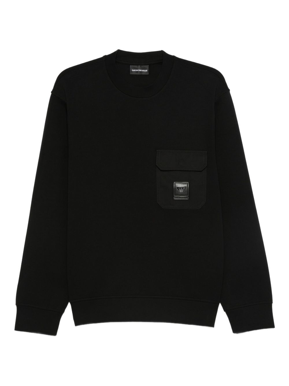Emporio Armani Double jersey sweatshirt with pocket and ASV logo patch