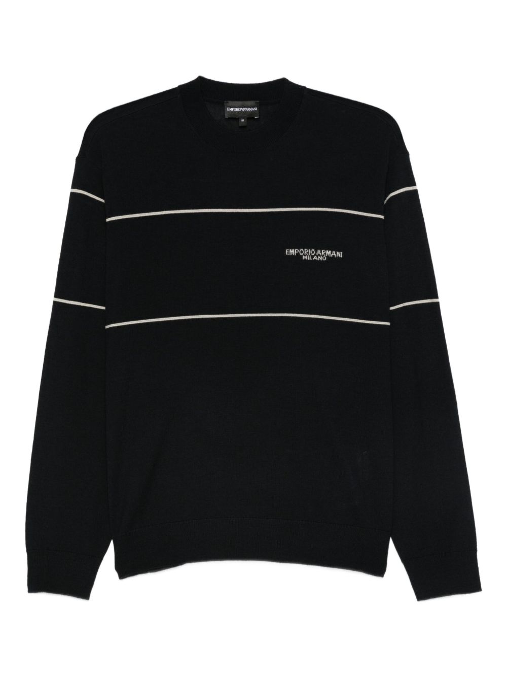 Emporio Armani Virgin wool sweater with jacquard logo