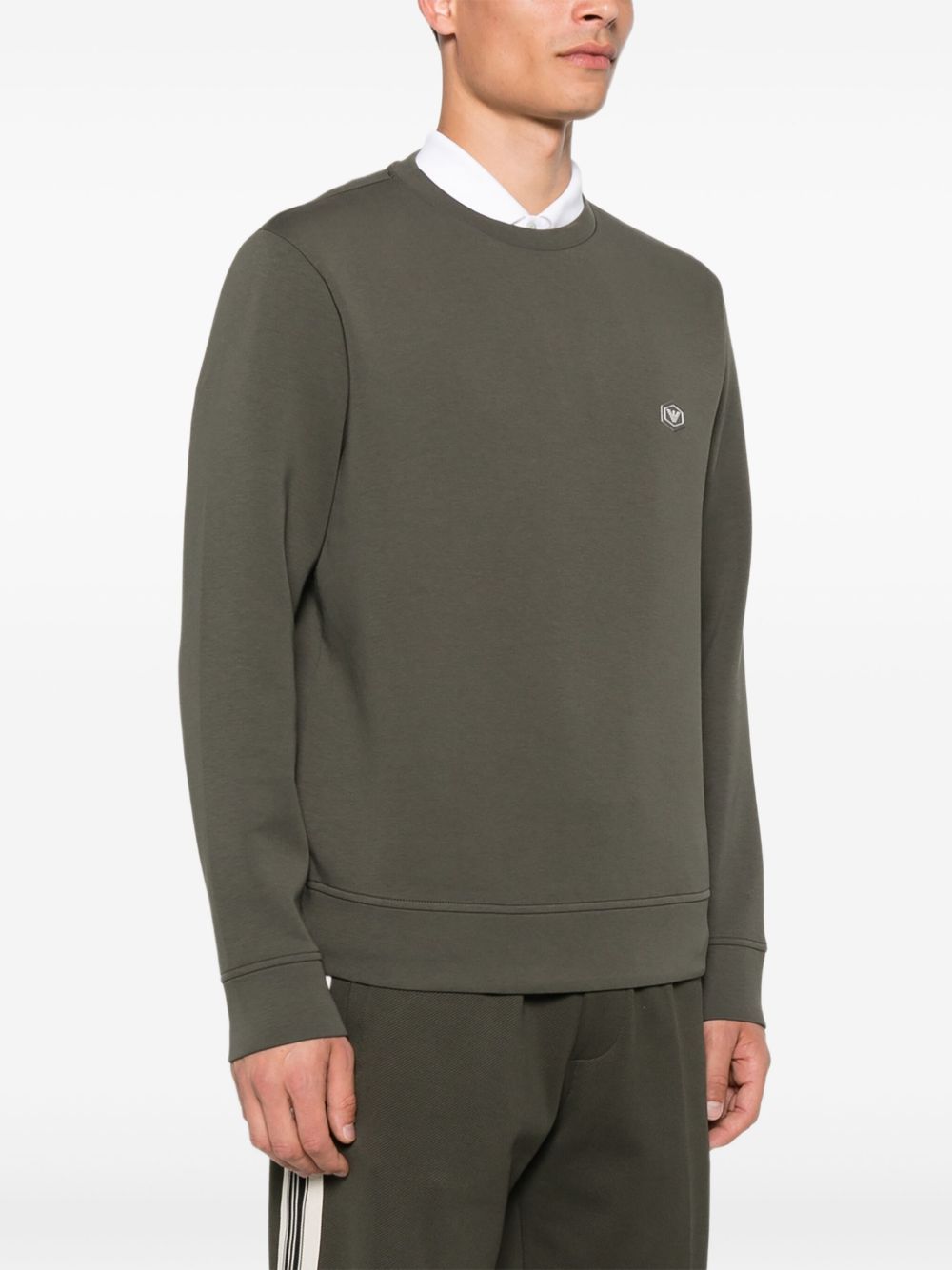 Emporio Armani Double-jersey sweatshirt with micro logo patch