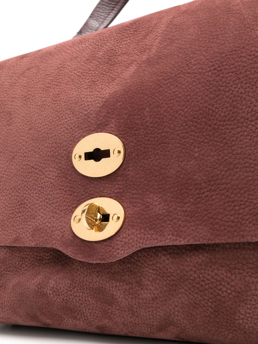 Zanellato Postina Jones Medium handbag in vinaccio suede leather