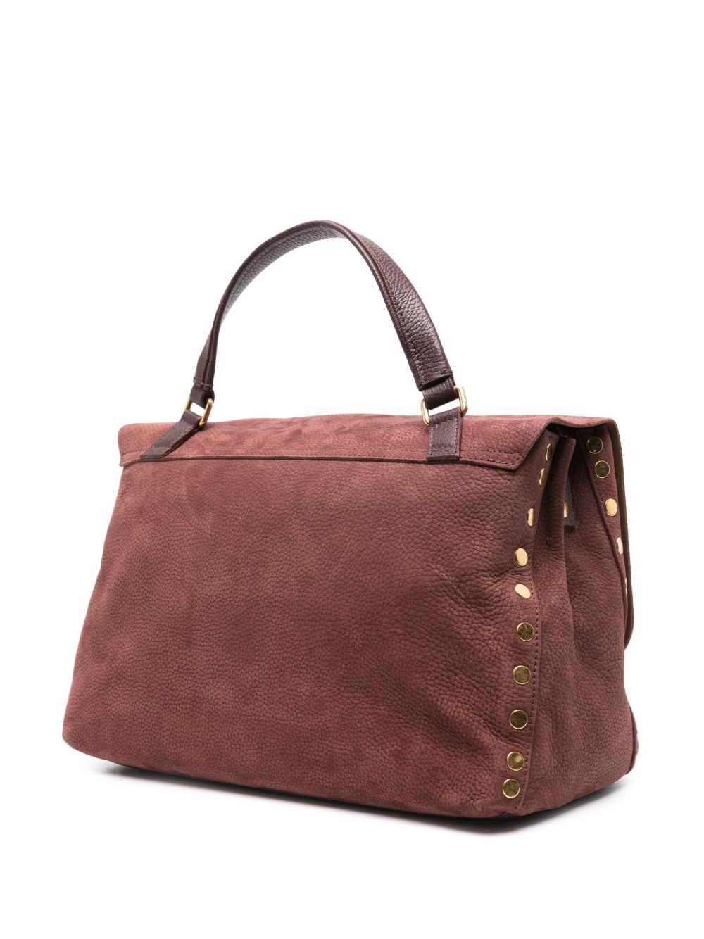 Zanellato Postina Jones Medium handbag in vinaccio suede leather