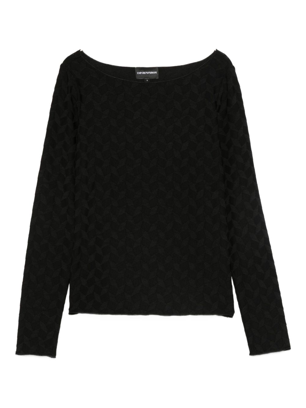 Emporio Armani Jacquard jersey sweater with geometric pattern