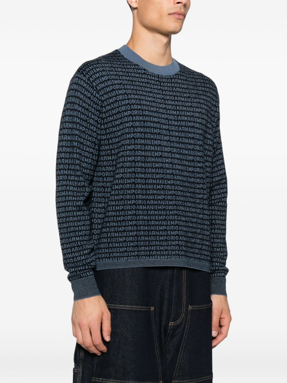 Emporio Armani Wool sweater with printed logo