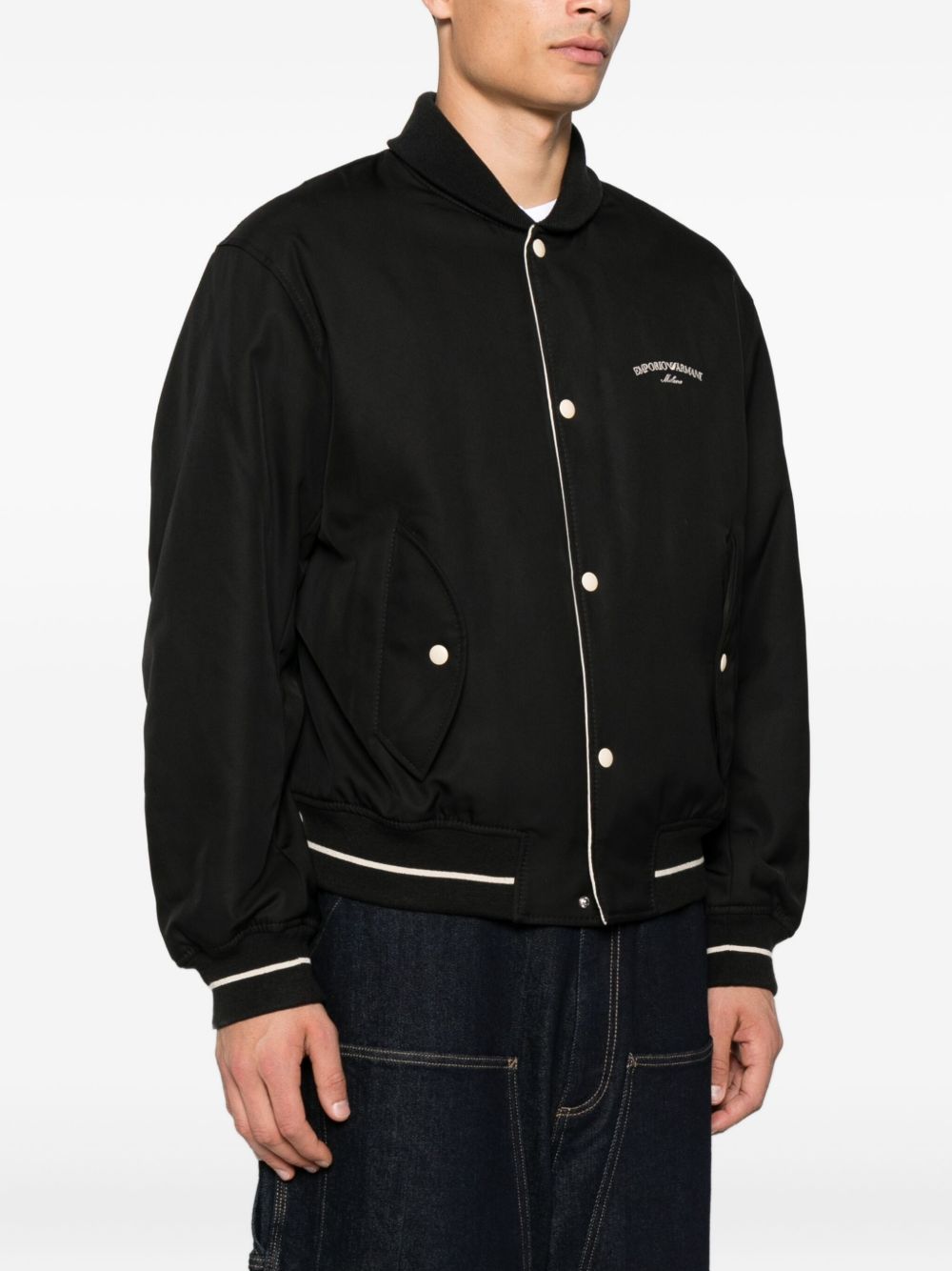 Emporio Armani Logo-embroidered bomber jacket