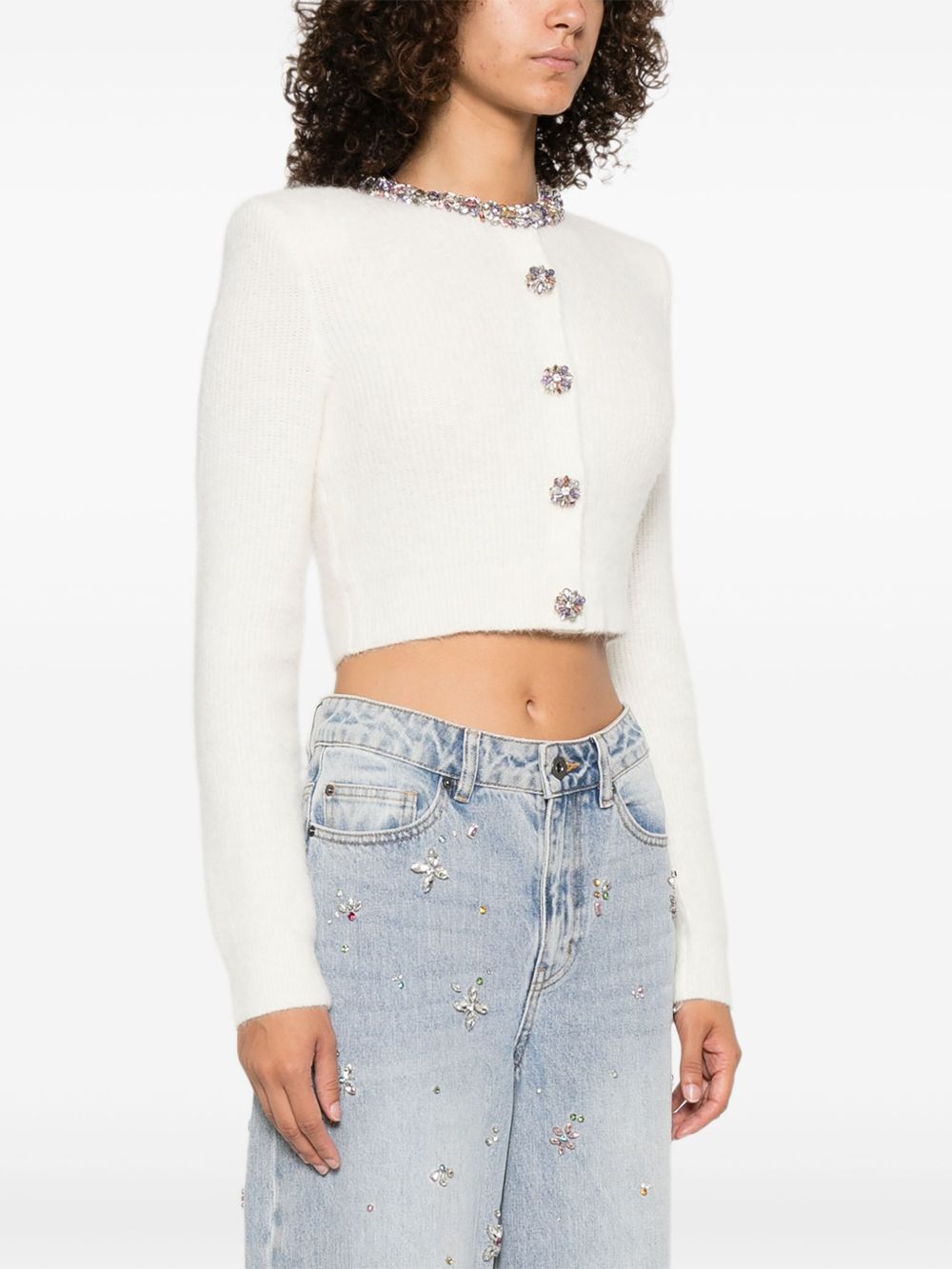 Self-Portrait Buttons-embellished cardigan