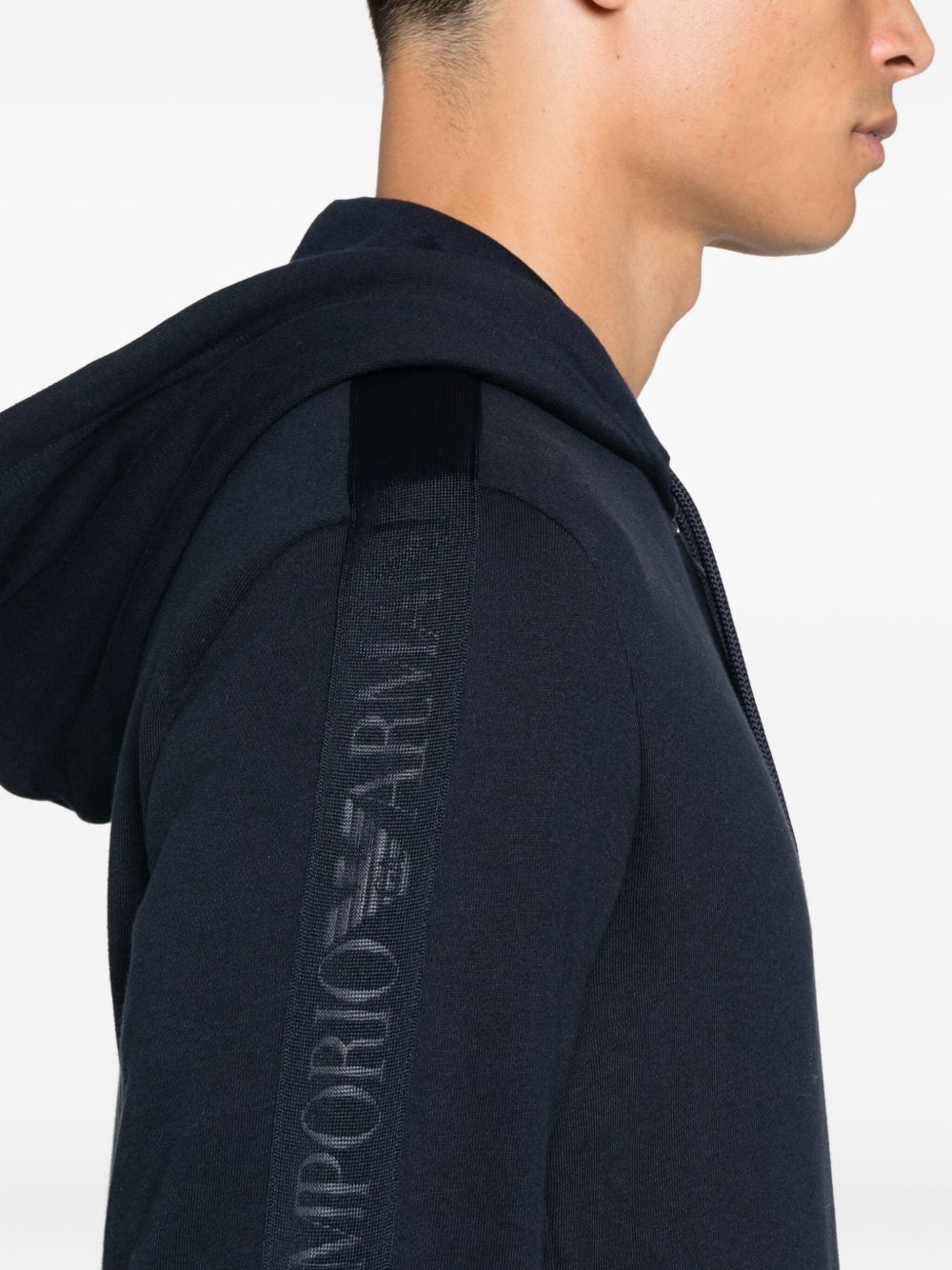 Emporio Armani Logo-detail hooded zip-up sweatshirt