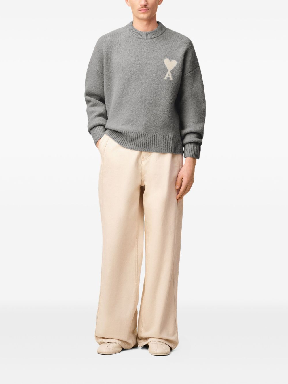 Ami Paris Sweaters Grey