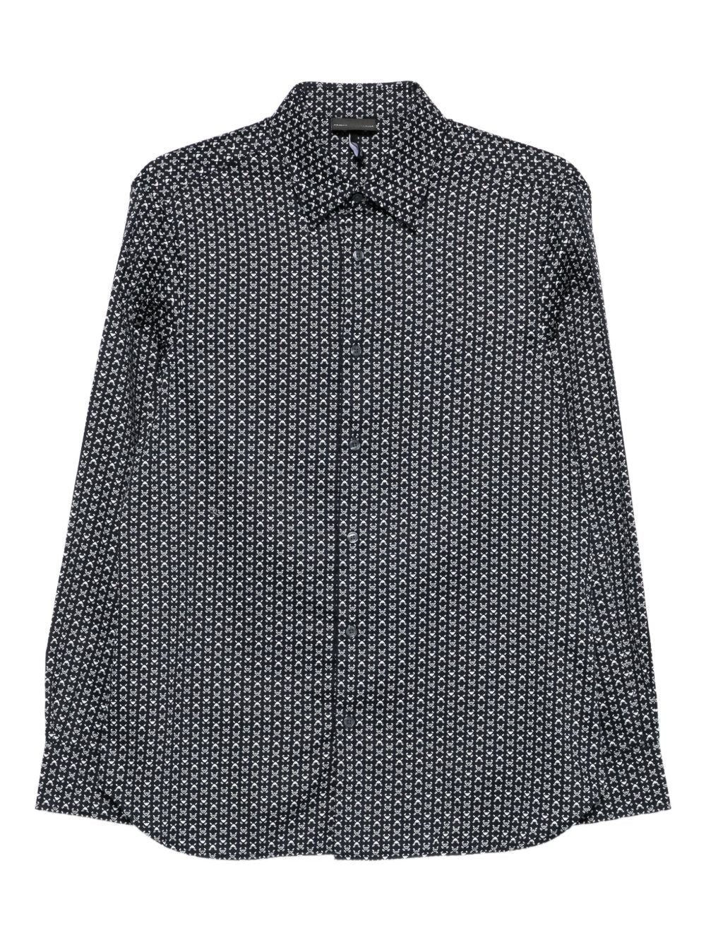 Emporio Armani Stretch cotton shirt with printed pattern