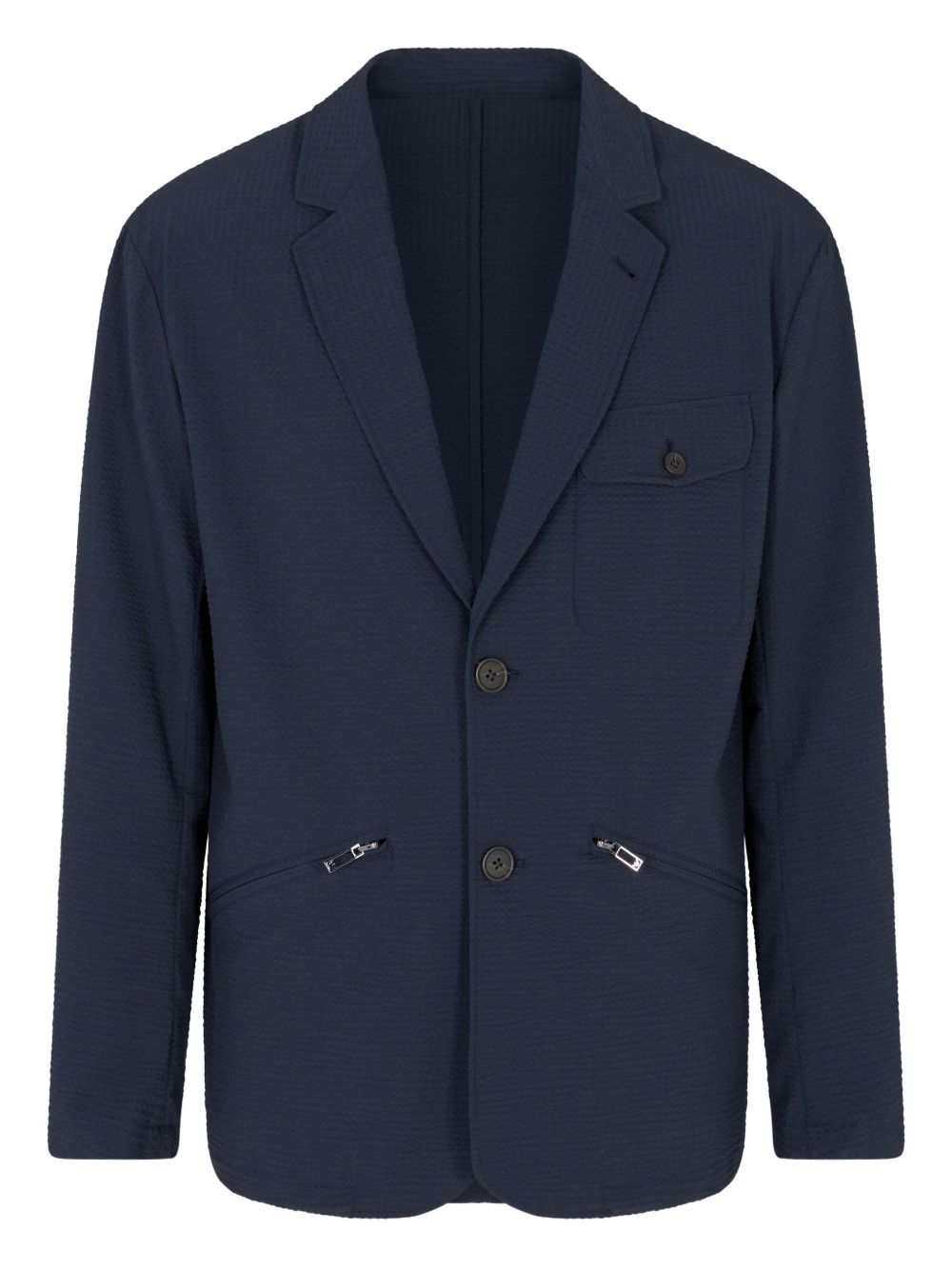 Emporio Armani Single-breasted nylon seersucker blazer
