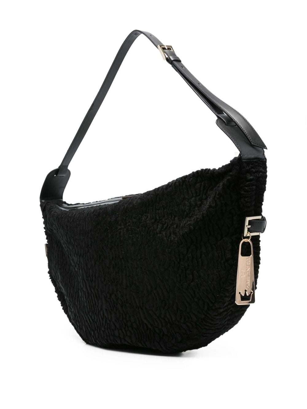 La Milanesa Textured buckle shoulder bag