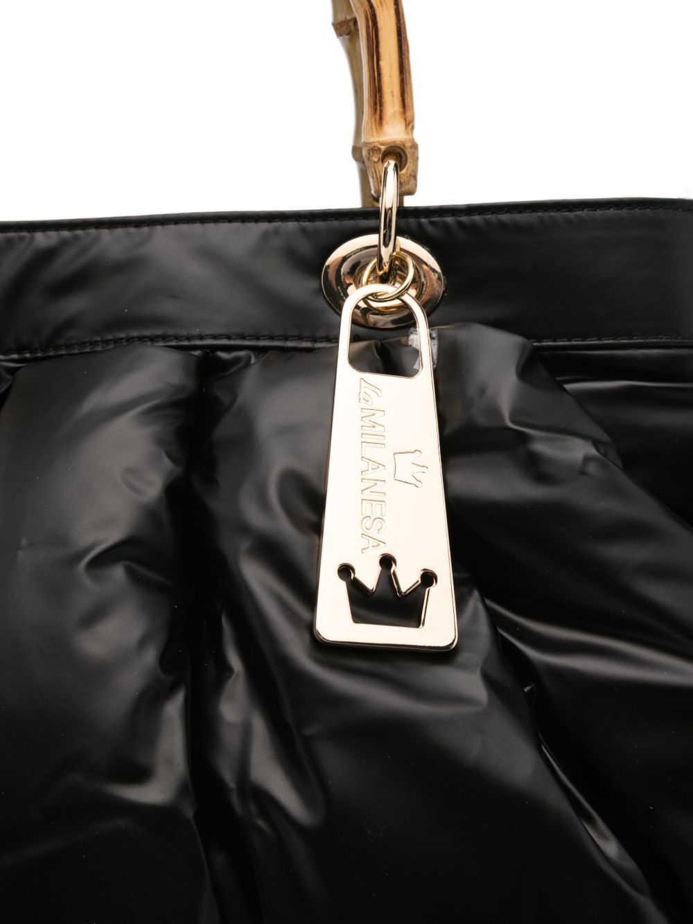 La Milanesa Quilted bamboo-handle tote bag