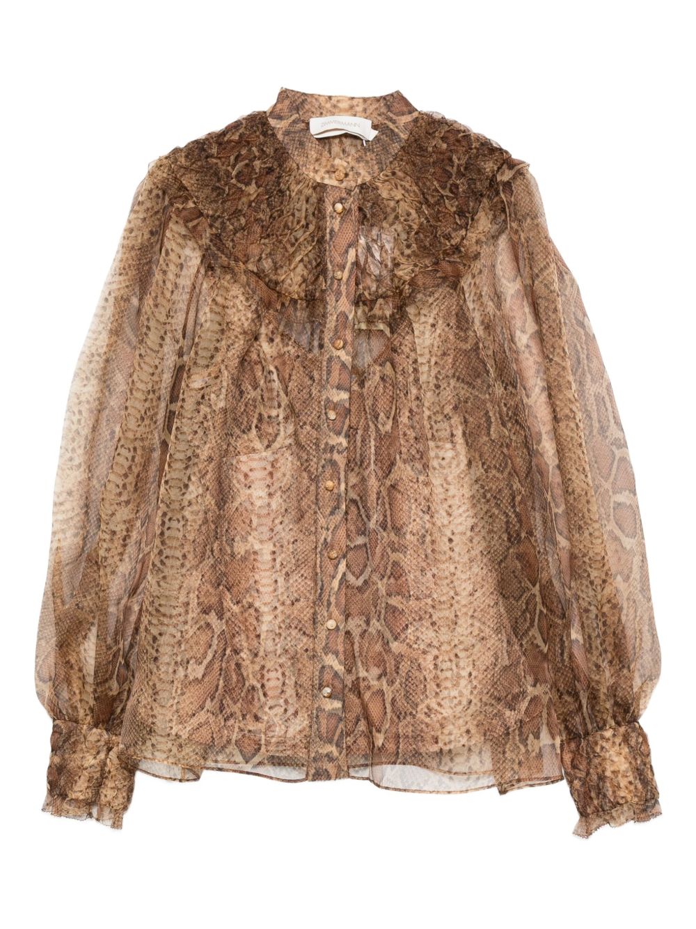 Zimmermann Ruffle-trimmed silk shirt