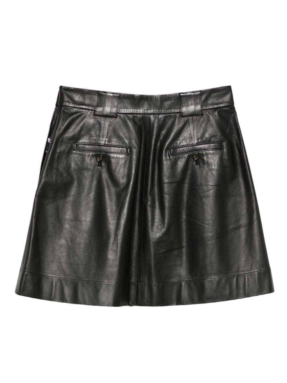 Emporio Armani Pleated leather mini skirt